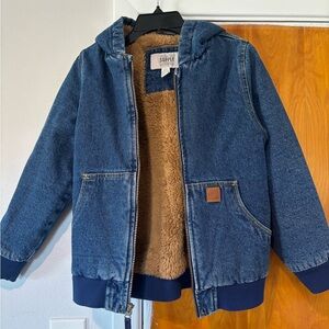 Boys Size 8 Sherpa Lined Jean Jacket - Excellent Used Condition